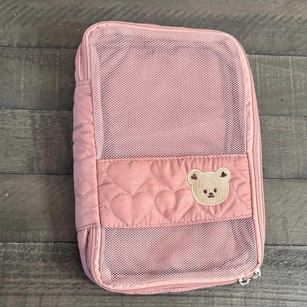 Pink teddy bear Diaper bag packing cube